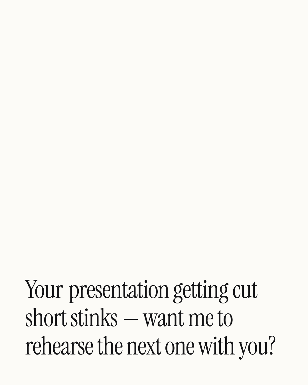 “Your presentation getting cut short stinks — want me to rehearse the next one with you?” — a love message card from 90+ Dating Love Messages to Send Today.